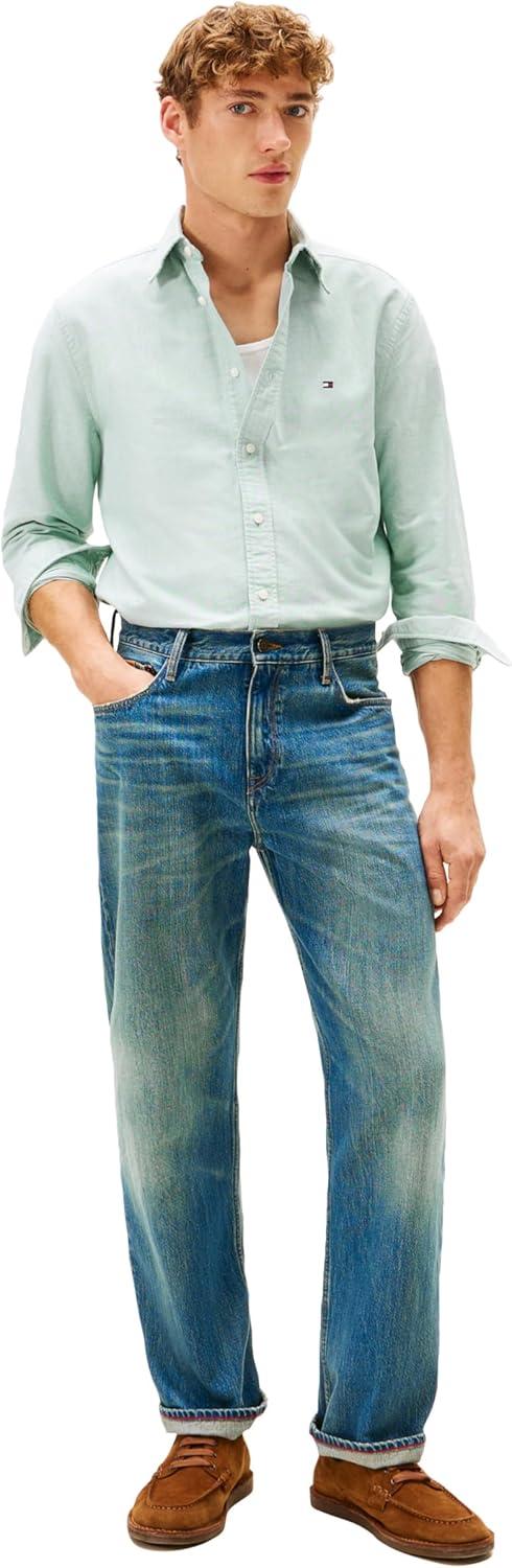 imageTommy Hilfiger Mens Heritage Oxford Solid Regular Long Sleeve ShirtsNouveau Green