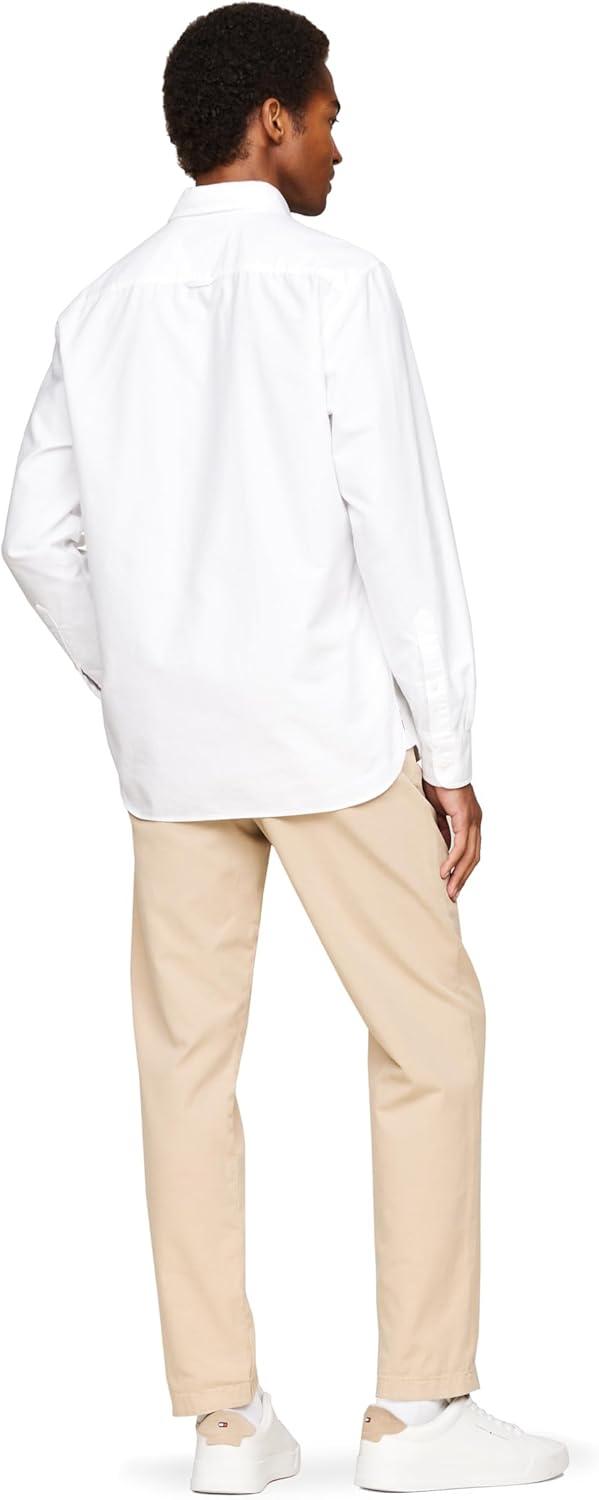 imageTommy Hilfiger Mens Heritage Oxford Solid Regular Long Sleeve ShirtsOptic White