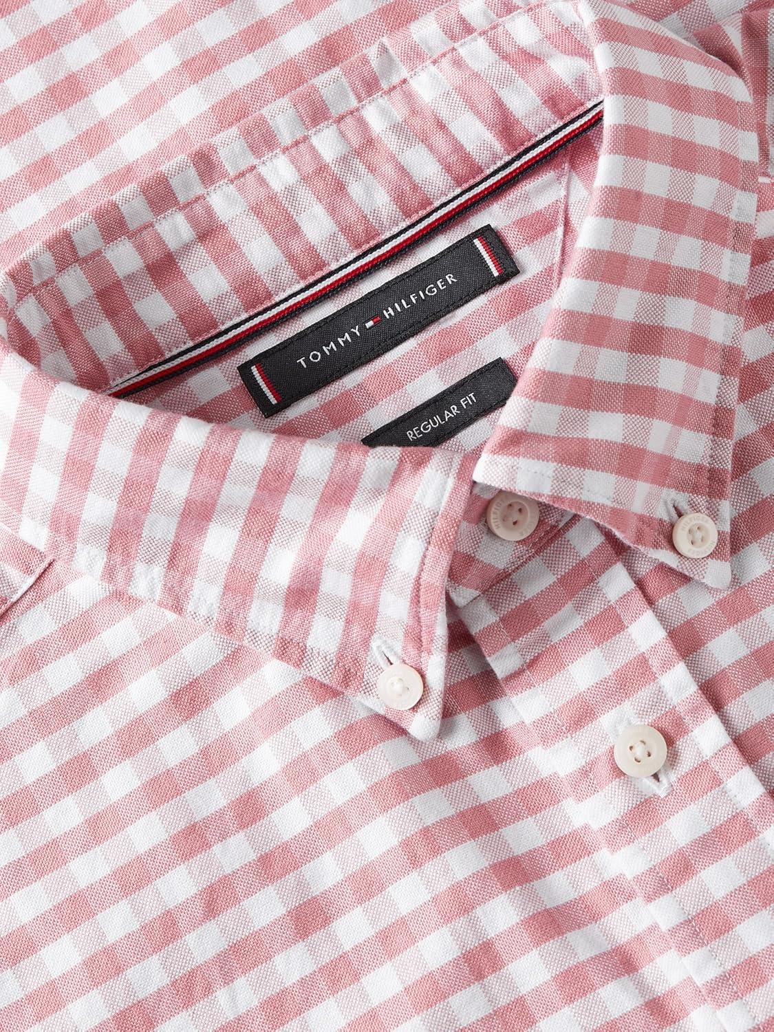 imageTommy Hilfiger Mens Heritage Oxford Solid Regular Long Sleeve ShirtsRose Petal Check