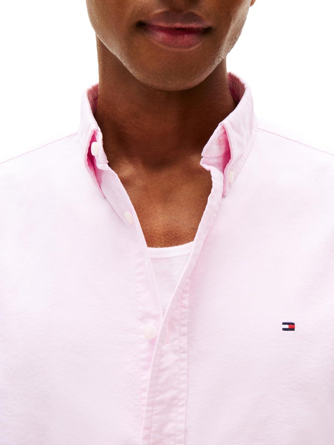 imageTommy Hilfiger Mens Heritage Oxford Solid Regular Long Sleeve ShirtsRose Petal