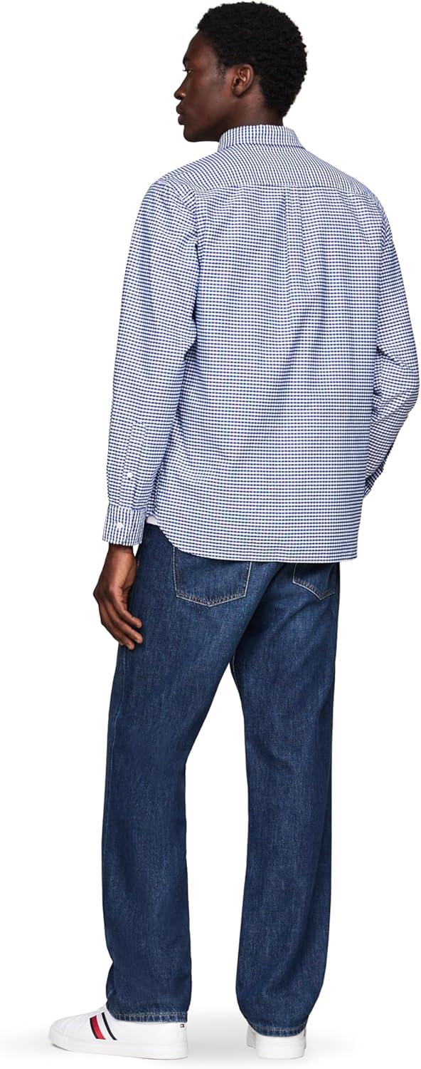 imageTommy Hilfiger Mens Heritage Oxford Solid Regular Long Sleeve ShirtsRoyal Blue Check