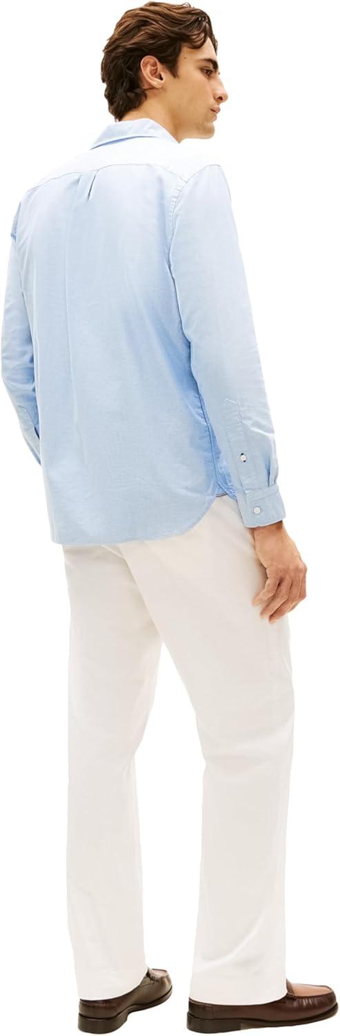 imageTommy Hilfiger Mens Heritage Oxford Solid Regular Long Sleeve ShirtsShirt BlueRwb