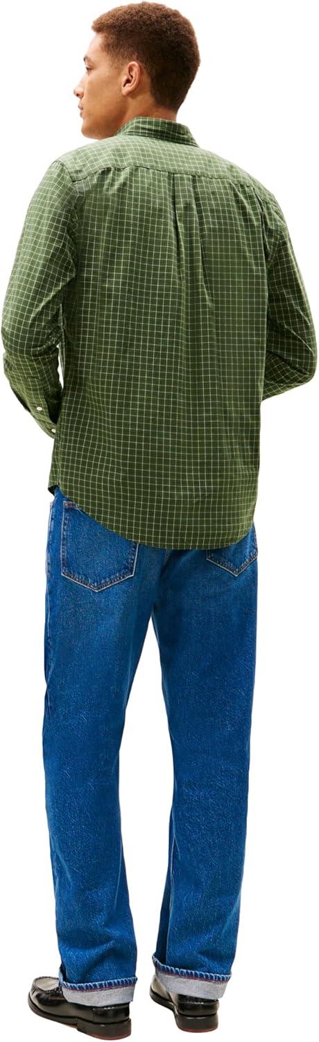 imageTommy Hilfiger Mens Long Sleeve Poplin Shirts in Regular Fit Mens Button Down Shirts Also Available in Big and TallMountain Pine Check