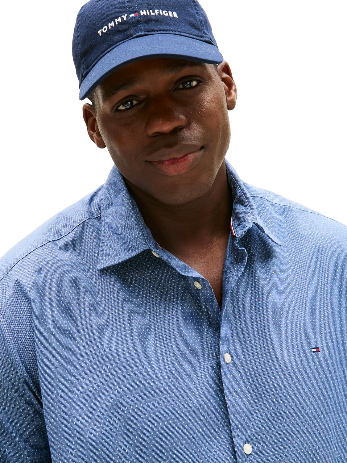 imageTommy Hilfiger Mens Long Sleeve Poplin Shirts in Regular Fit Mens Button Down Shirts Also Available in Big and TallPreppy Navy