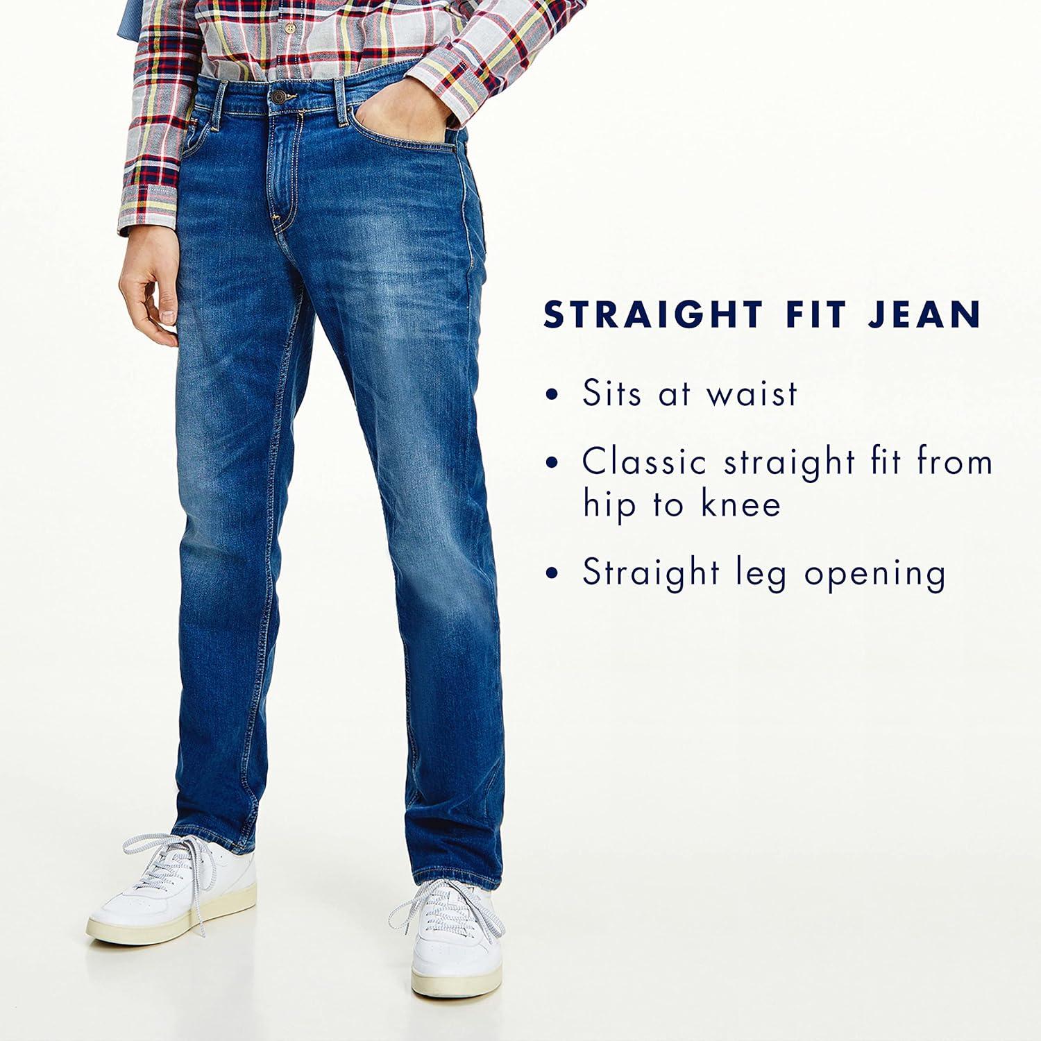 imageTommy Hilfiger Mens Straight Fit Stretch JeansLight Wash