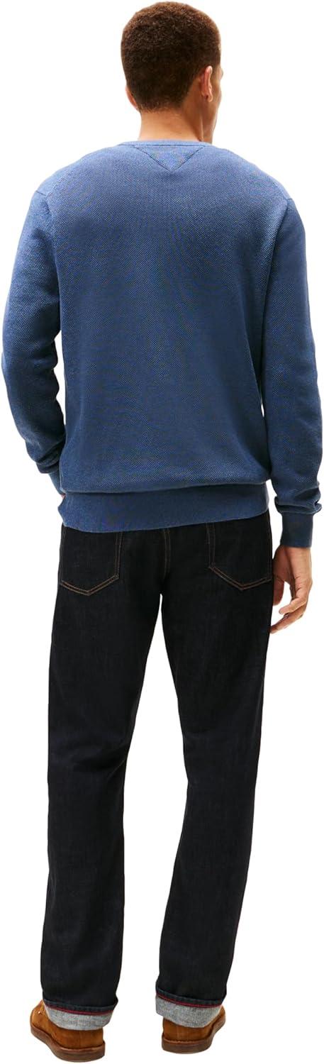 imageTommy Hilfiger Mens Structured Crew Neck SweaterAegean Sea