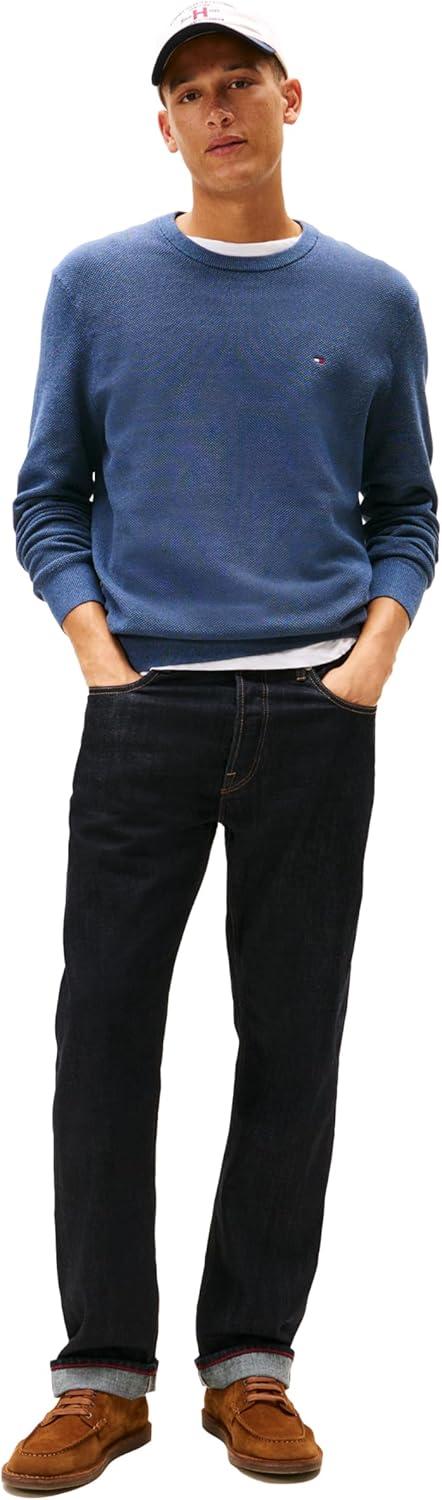 imageTommy Hilfiger Mens Structured Crew Neck SweaterAegean Sea
