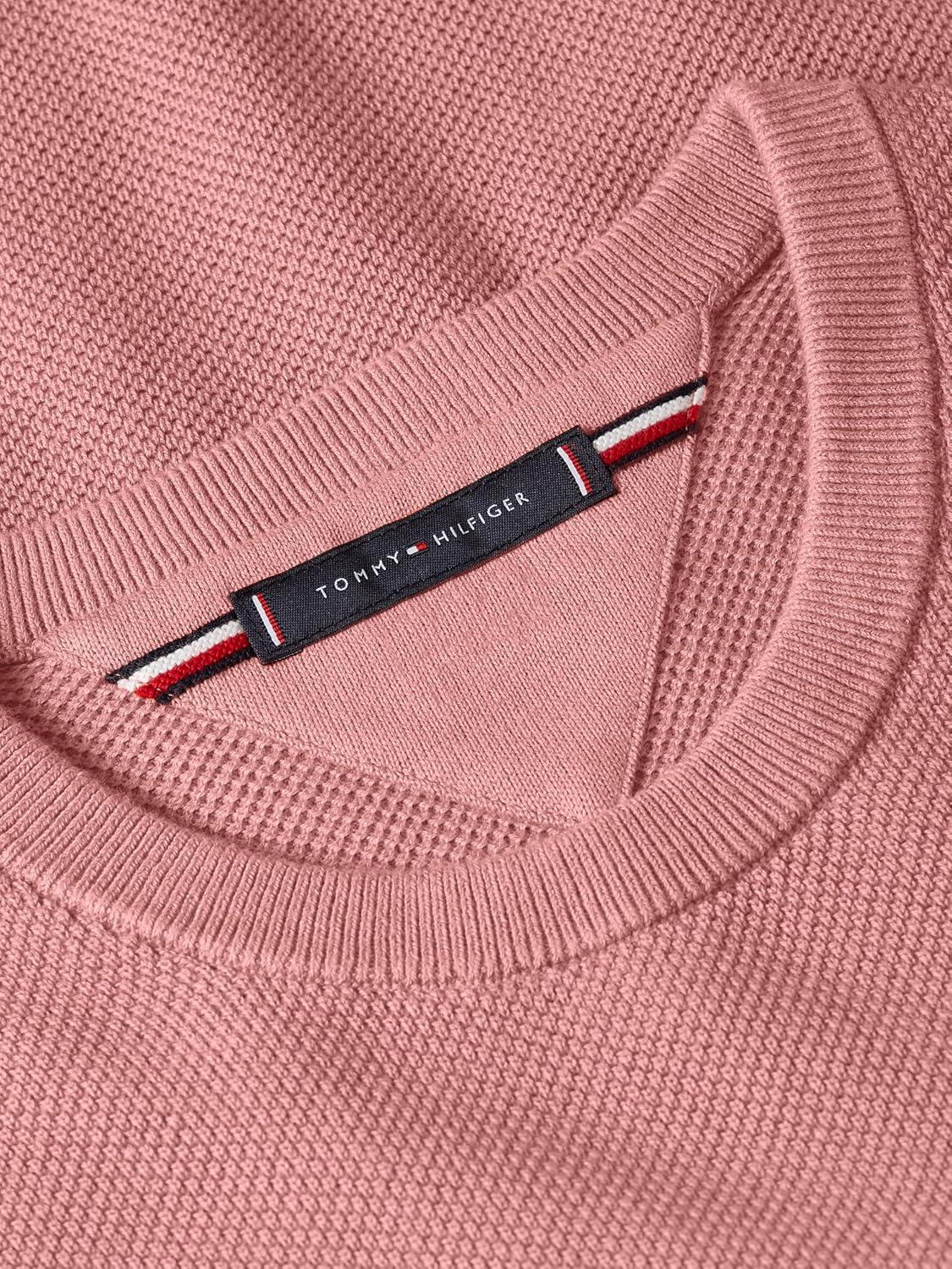 imageTommy Hilfiger Mens Structured Crew Neck SweaterCamellia Blush