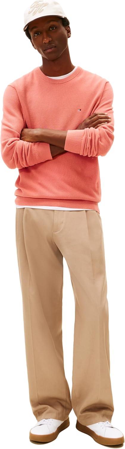 imageTommy Hilfiger Mens Structured Crew Neck SweaterCamellia Blush