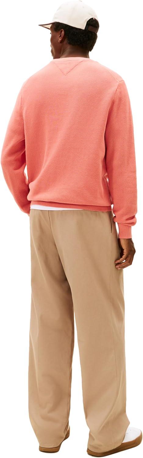 imageTommy Hilfiger Mens Structured Crew Neck SweaterCamellia Blush