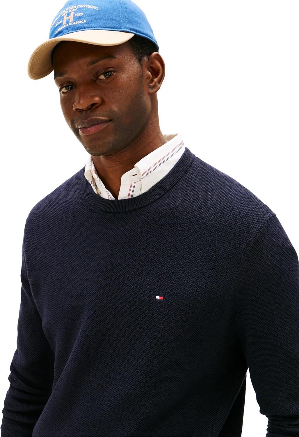 imageTommy Hilfiger Mens Structured Crew Neck SweaterDesert Sky