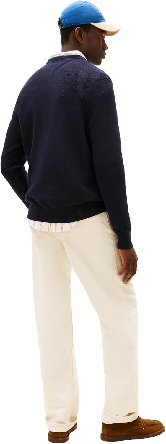 imageTommy Hilfiger Mens Structured Crew Neck SweaterDesert Sky