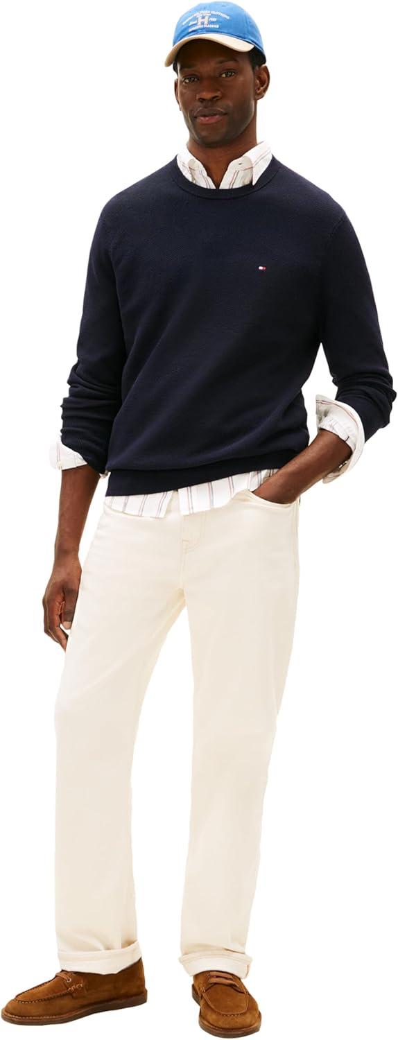imageTommy Hilfiger Mens Structured Crew Neck SweaterDesert Sky