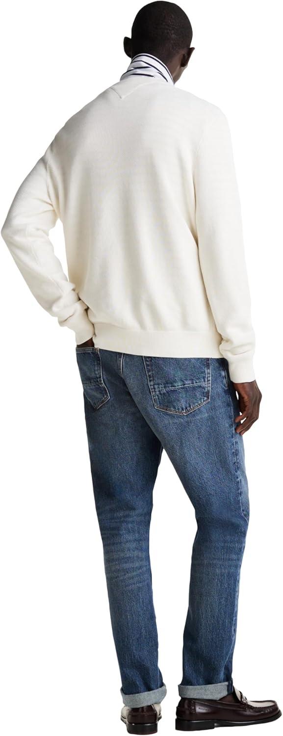 imageTommy Hilfiger Mens Structured Crew Neck SweaterIvory Petal