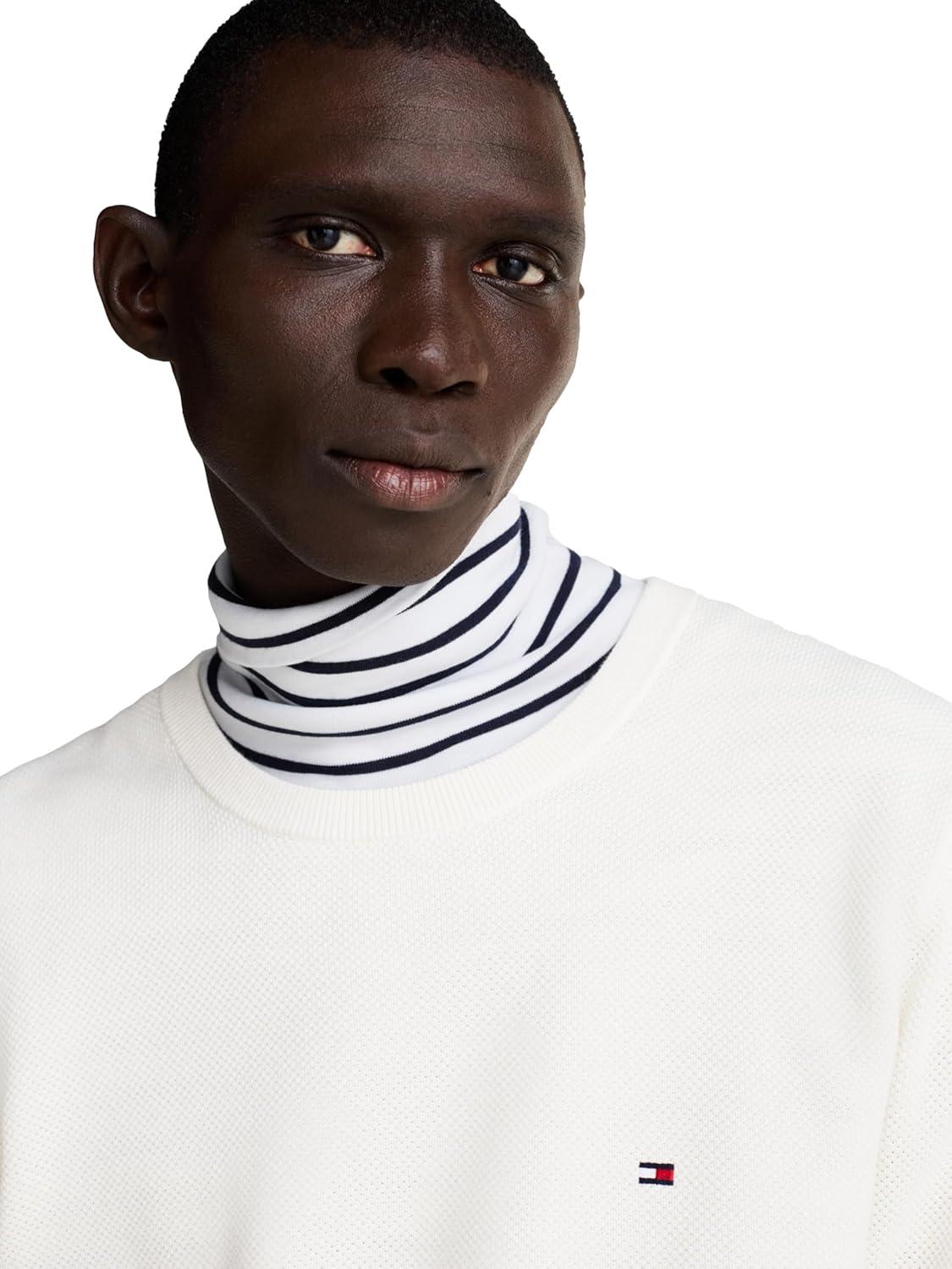 imageTommy Hilfiger Mens Structured Crew Neck SweaterIvory Petal