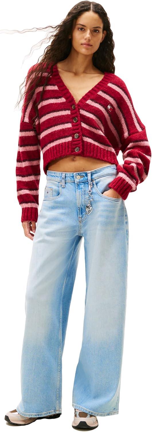imageTommy Jeans Womens Charlie Mid Rise Loose Wide Leg JeansDenim Light