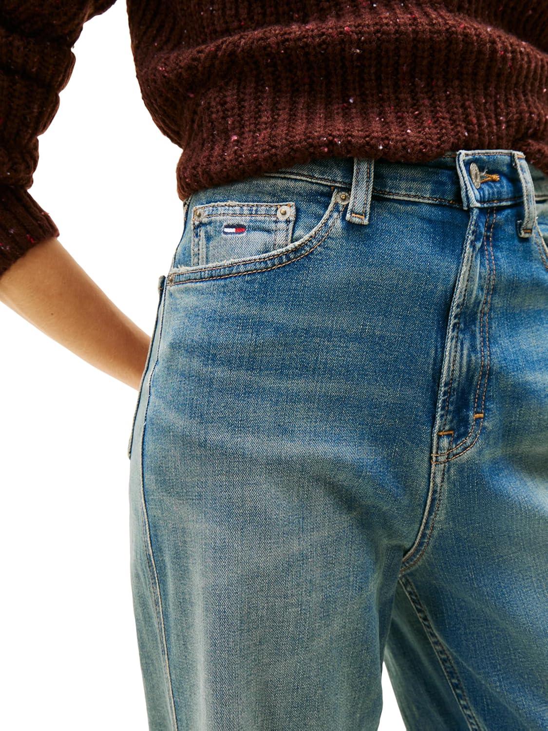 imageTommy Jeans Womens Claire High Rise Wide Leg JeansDenim Dark
