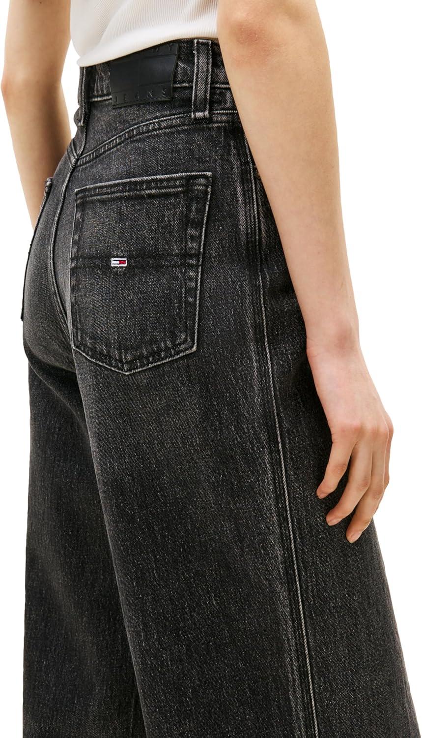 imageTommy Jeans Womens Claire High Rise Wide Leg JeansDenim Washed Black