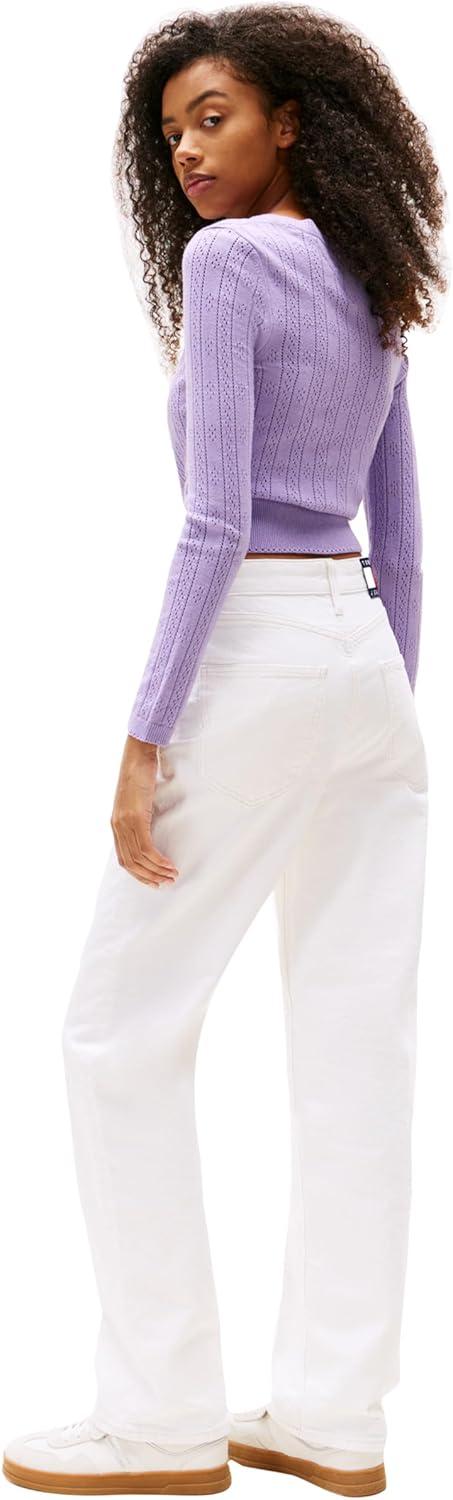 imageTommy Jeans Womens Layla High Rise Slim Straight JeansDenim White