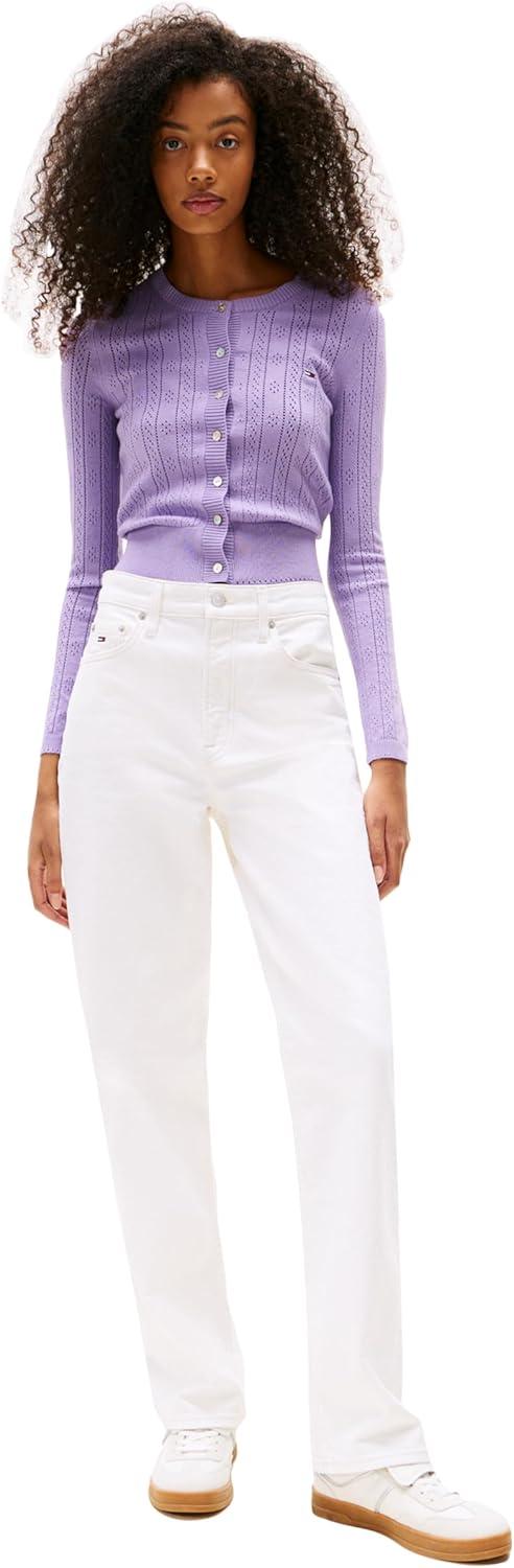 imageTommy Jeans Womens Layla High Rise Slim Straight JeansDenim White