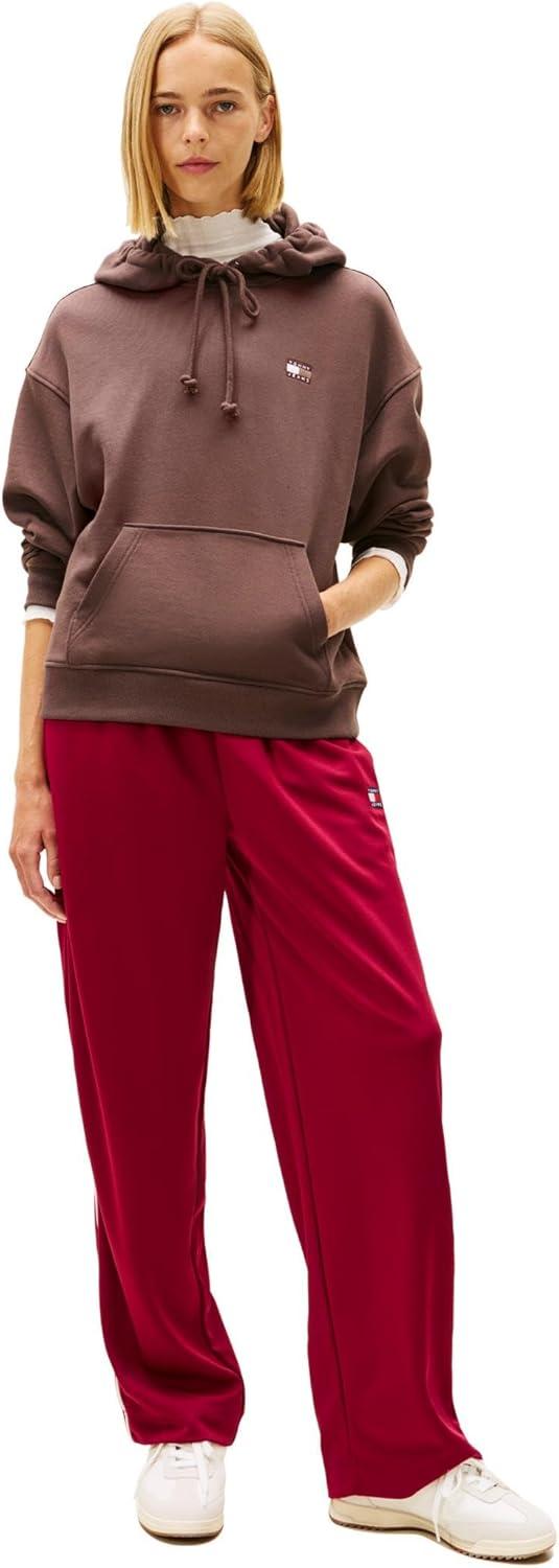 imageTommy Jeans Womens Medium Weight Pullover Hoodie With Embroidered Flag LogoBlack Walnut