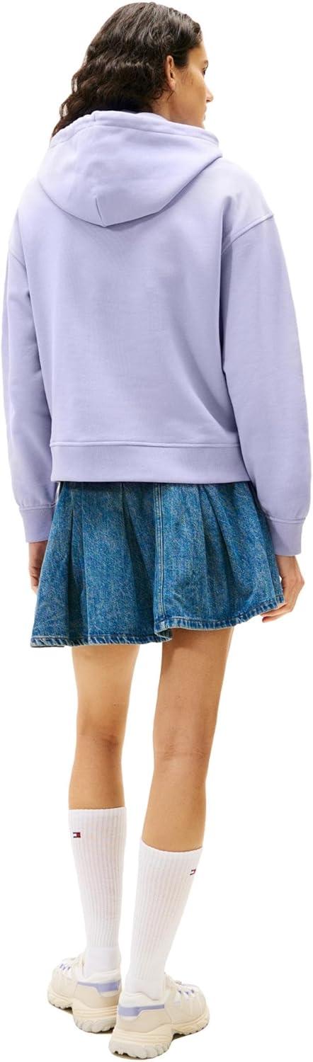 imageTommy Jeans Womens Medium Weight Pullover Hoodie With Embroidered Flag LogoPeriwinkle Dusk