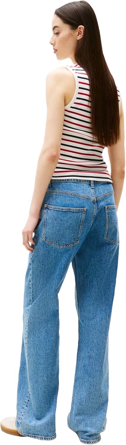 imageTommy Jeans Womens Mia Mid Rise Relaxed Straight JeansDenim Mid Blue