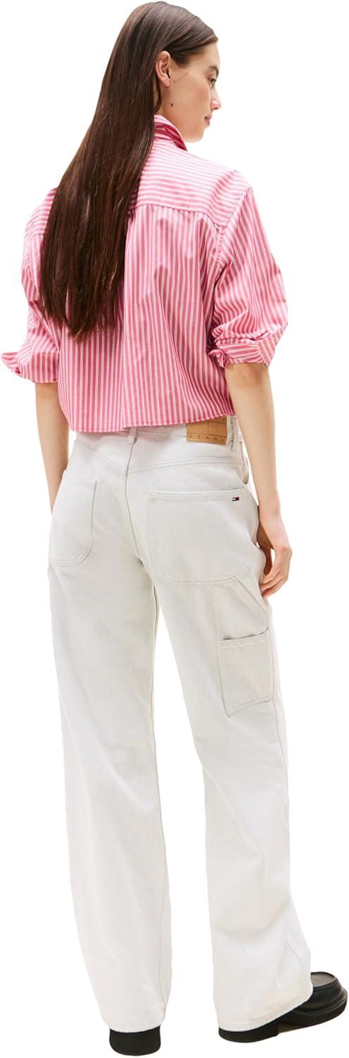 imageTommy Jeans Womens Mia Mid Rise Relaxed Straight JeansDenim White