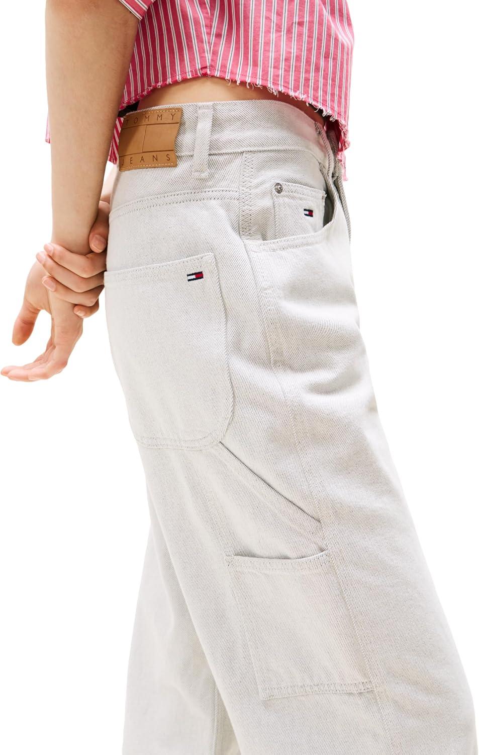 imageTommy Jeans Womens Mia Mid Rise Relaxed Straight JeansDenim White