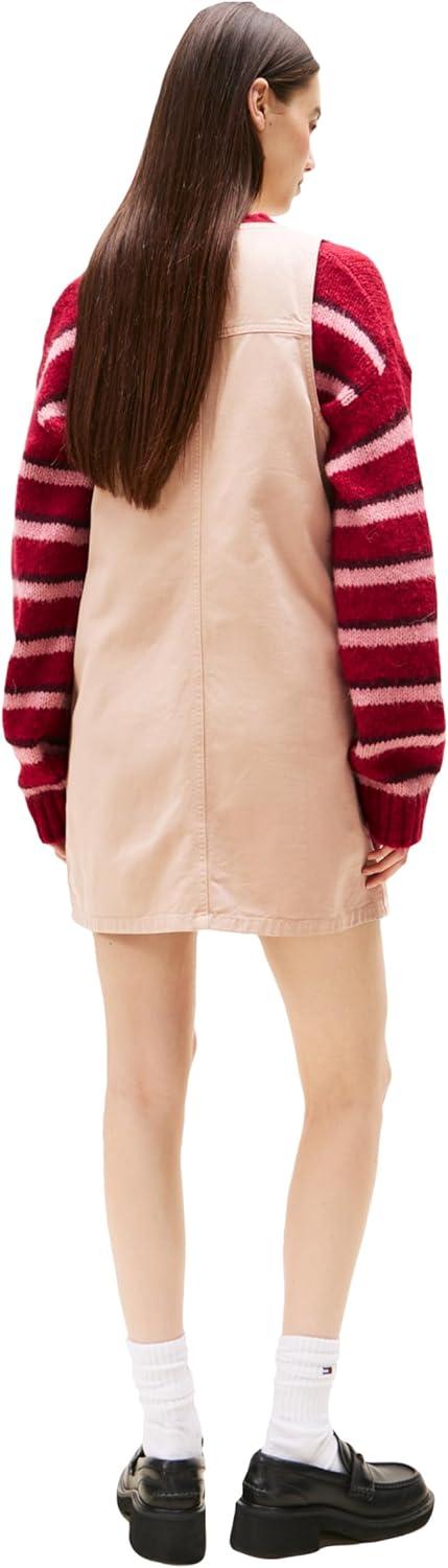 imageTommy Jeans Womens Sleeveless Pinafore Dress with PocketsMalted Milk