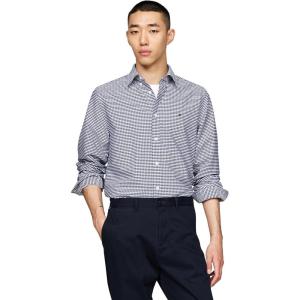 Tommy Hilfiger Men’s Heritage Oxford Solid Regular Long Sleeve Shirts(Desert Sky / White)