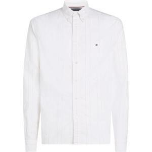 Tommy Hilfiger Men’s Heritage Oxford Solid Regular Long Sleeve Shirts(Ivory / Allover)