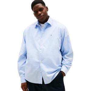 Tommy Hilfiger Men’s Long Sleeve Poplin Shirts in Regular Fit, Men’s Button Down Shirts, Also Available in Big and Tall(Cloudy Blue)