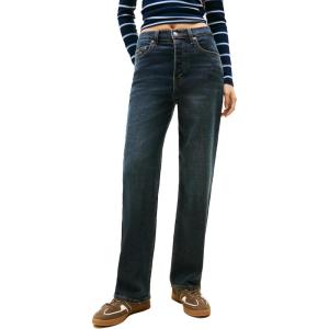 Tommy Jeans Women’s Layla High Rise Slim Straight Jeans(Dark Wash)