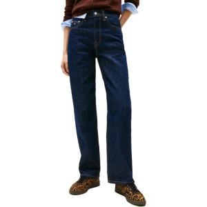 Tommy Jeans Women’s Layla High Rise Slim Straight Jeans(Deep Denim Dark)