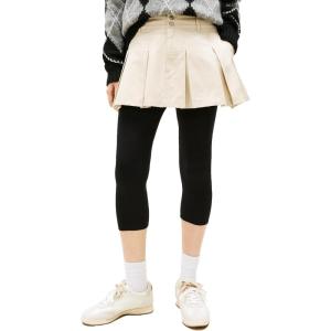 Tommy Jeans Women’s Pleated Mini Skirt with Embroidered Flag Logo(Gulf Sand)