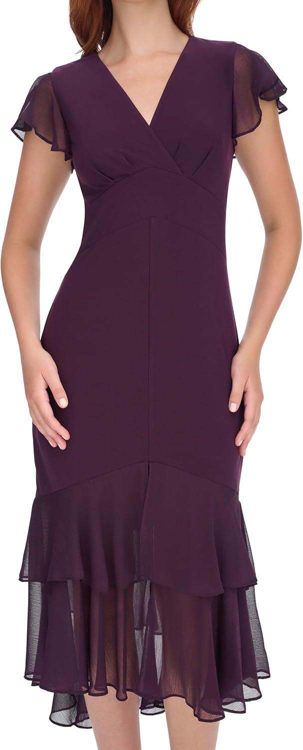 imageTommy Hilfiger HighLow Flutter DressAubergine