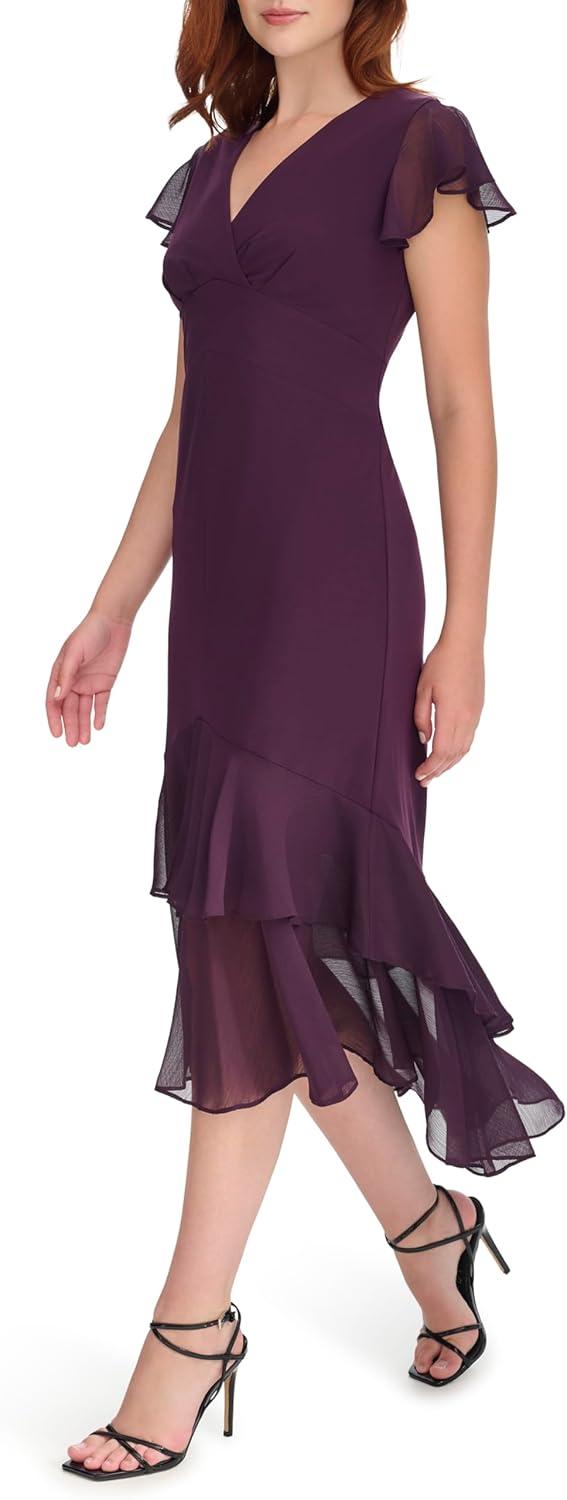 imageTommy Hilfiger HighLow Flutter DressAubergine