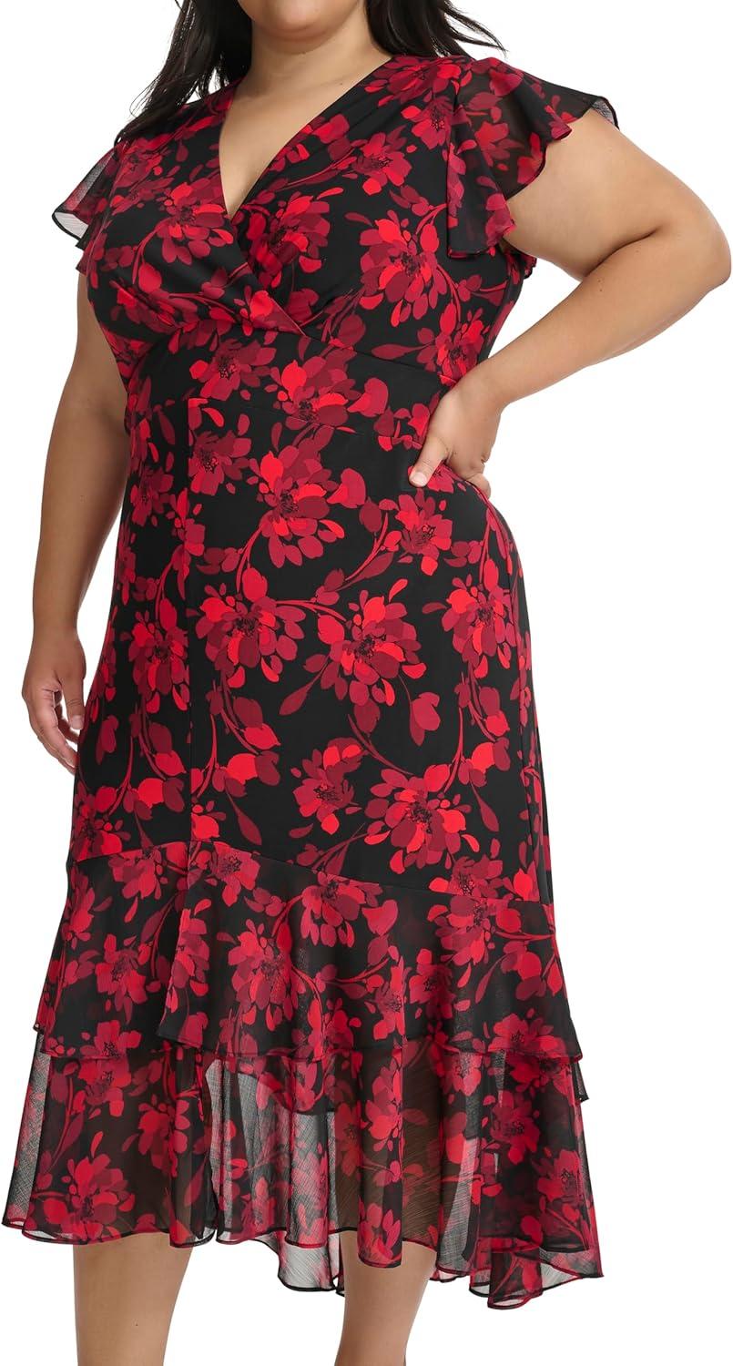 imageTommy Hilfiger HighLow Flutter DressChil Pepper Multi