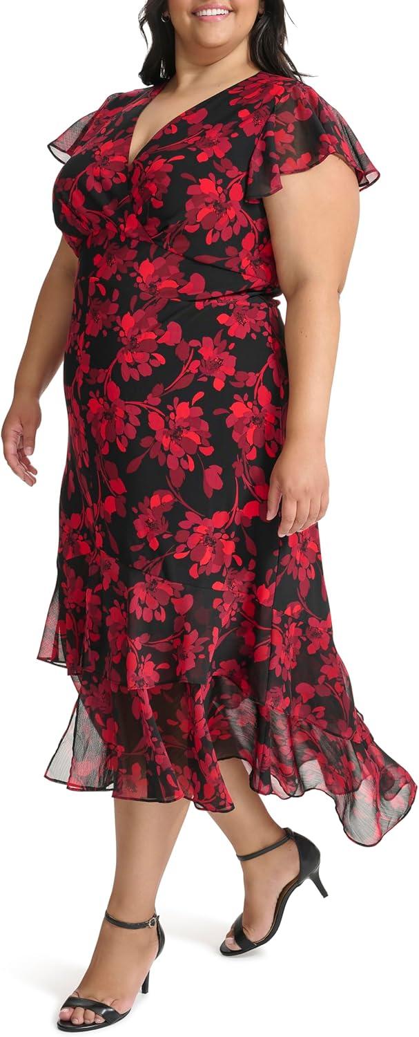imageTommy Hilfiger HighLow Flutter DressChil Pepper Multi