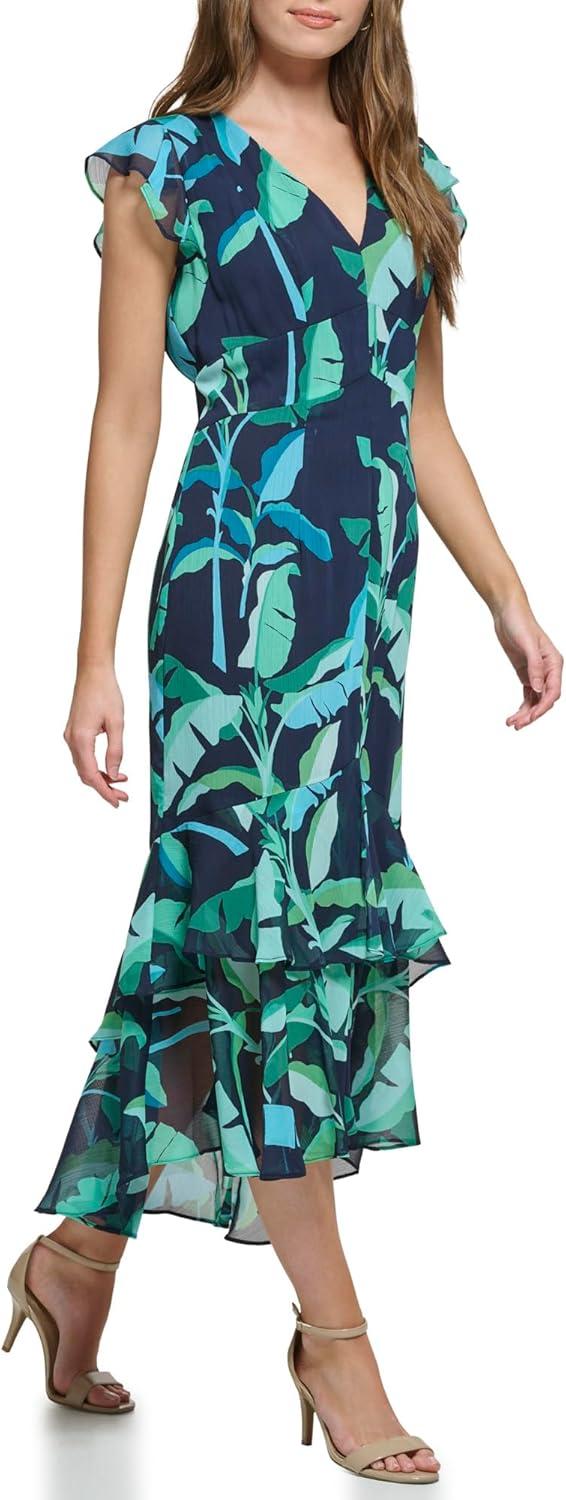 imageTommy Hilfiger HighLow Flutter DressSky CaptainParadise Pink