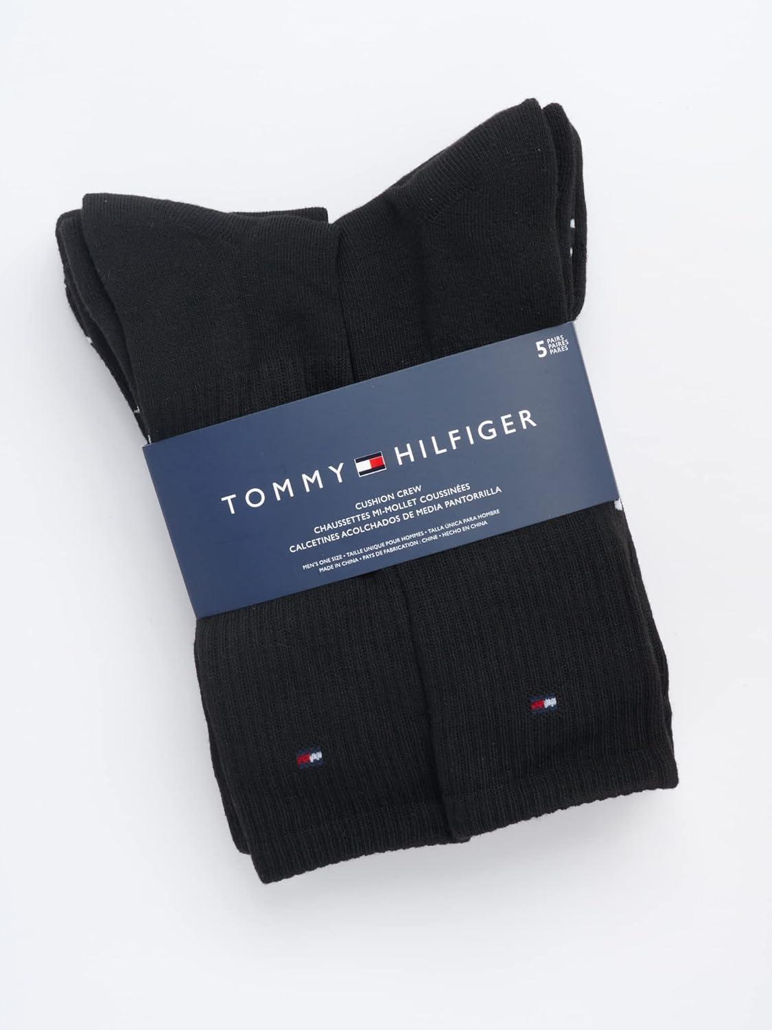 imageTommy Hilfiger Mens Athletic Cushioned Crew Socks 5PackBlack