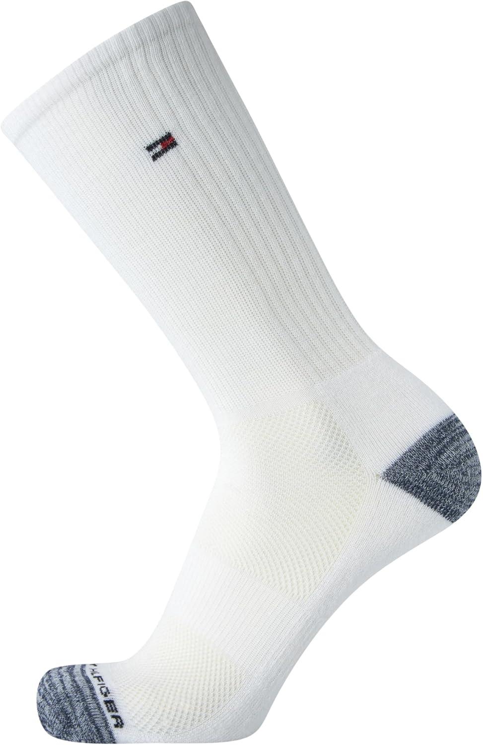 imageTommy Hilfiger Mens Athletic Cushioned Crew Socks 5PackWhiteGrey
