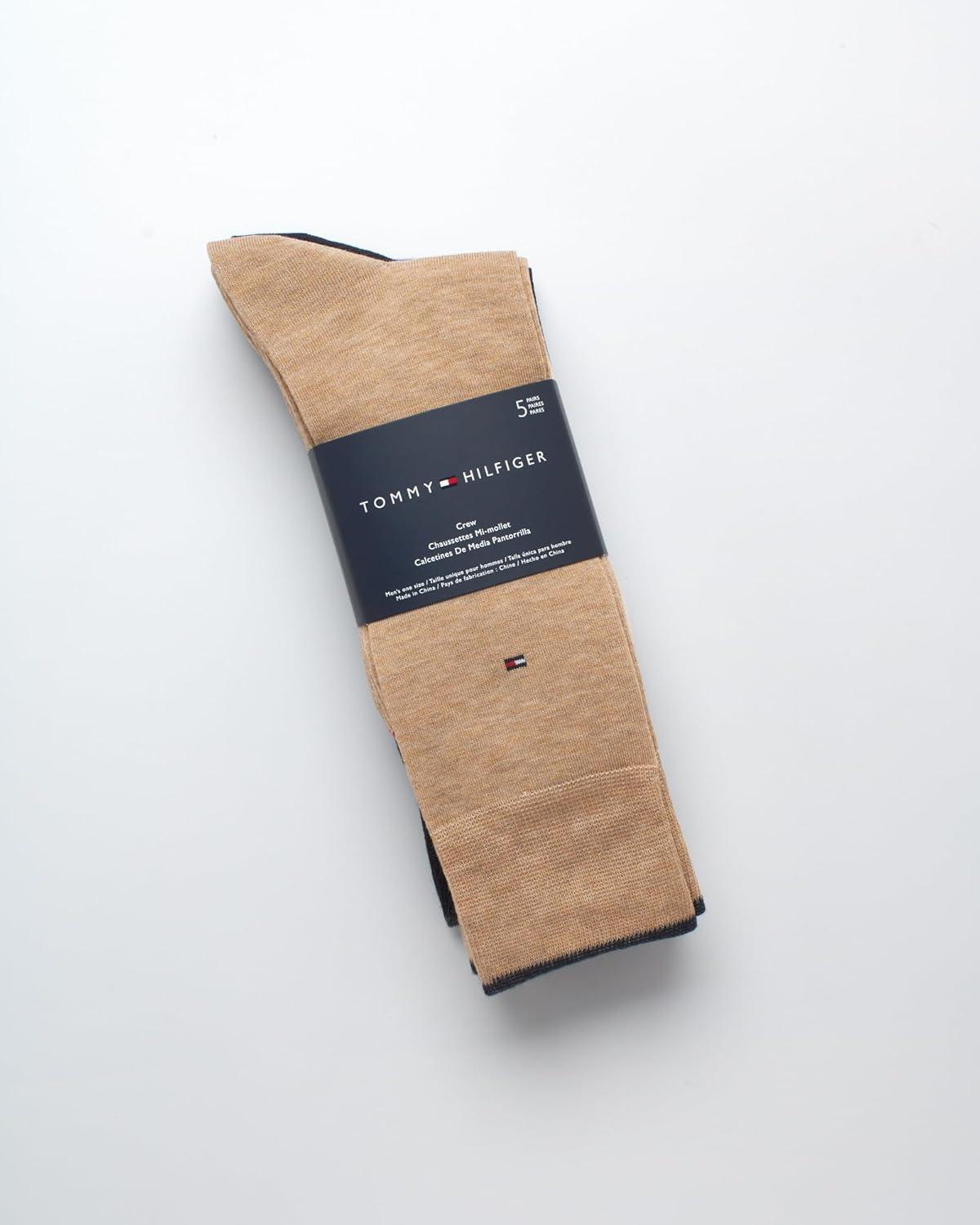 imageTommy Hilfiger Mens Dress Socks 5 Pack Lightweight Everyday Crew Work Socks for Men for Casual amp Formal Wear Size 712Assorted