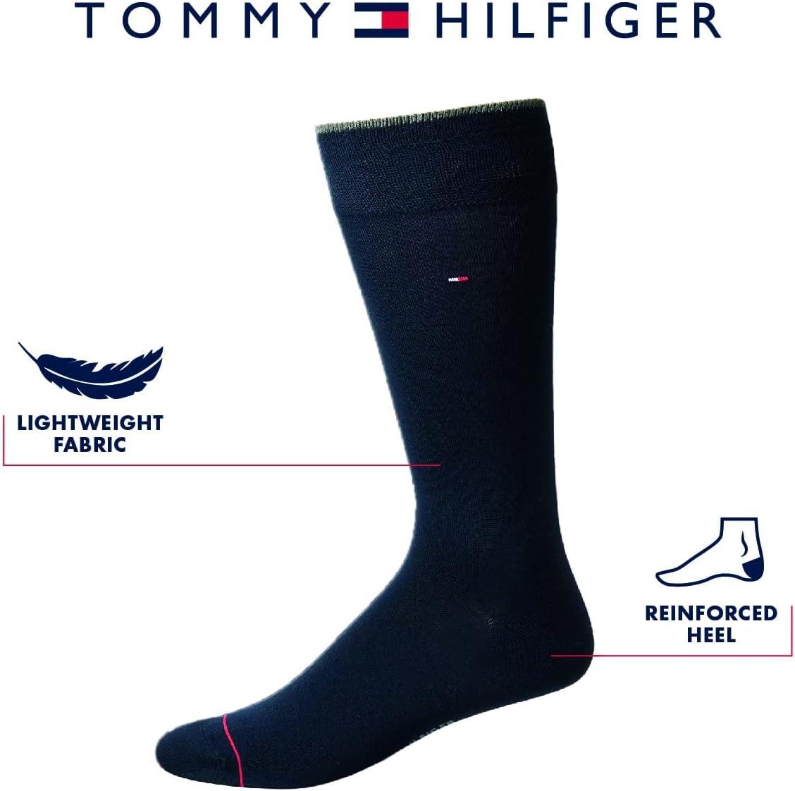 imageTommy Hilfiger Mens Dress Socks 5 Pack Lightweight Everyday Crew Work Socks for Men for Casual amp Formal Wear Size 712Black