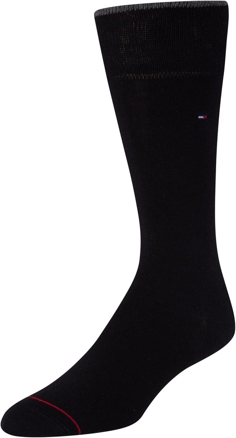 imageTommy Hilfiger Mens Dress Socks 5 Pack Lightweight Everyday Crew Work Socks for Men for Casual amp Formal Wear Size 712Black