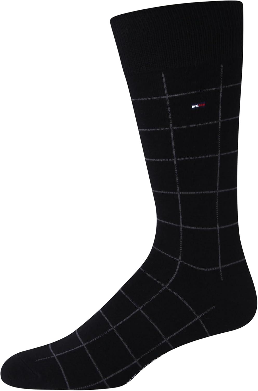 imageTommy Hilfiger Mens Dress Socks 5 Pack Lightweight Everyday Crew Work Socks for Men for Casual amp Formal Wear Size 712BlackGrey