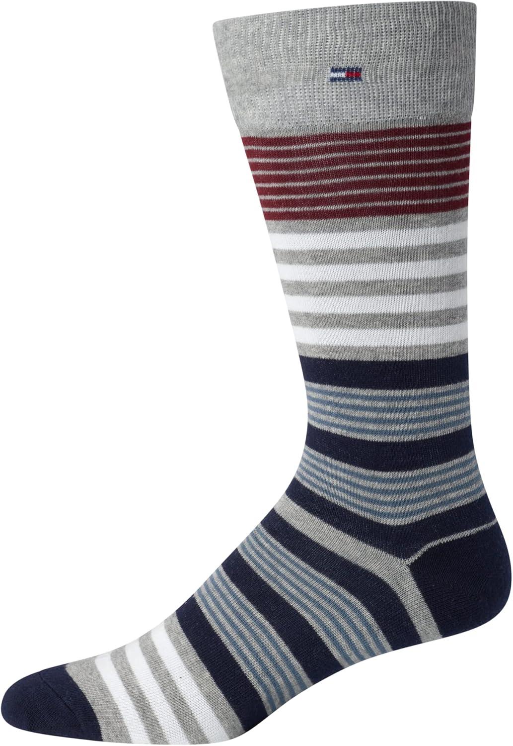 imageTommy Hilfiger Mens Dress Socks 5 Pack Lightweight Everyday Crew Work Socks for Men for Casual amp Formal Wear Size 712GreyNavy Argyle
