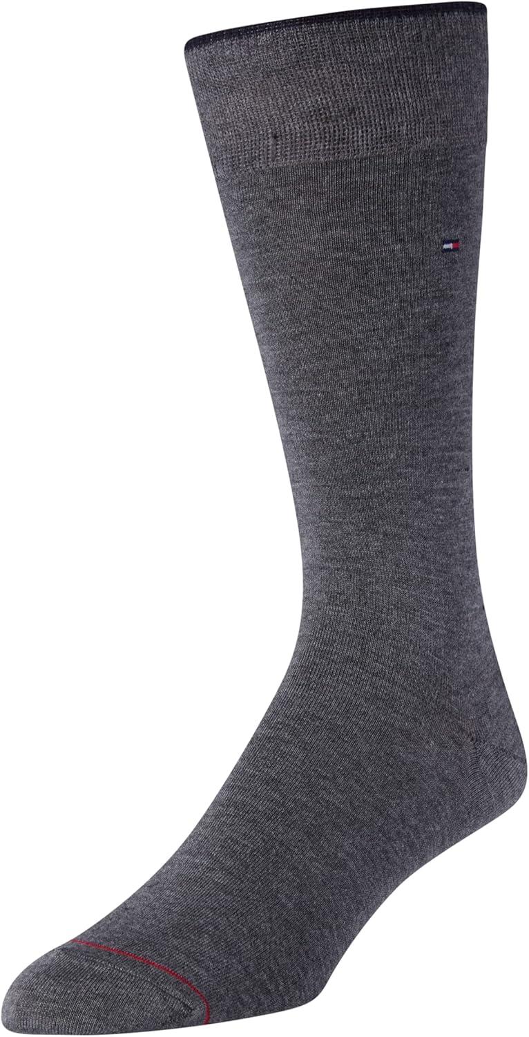 imageTommy Hilfiger Mens Dress Socks 5 Pack Lightweight Everyday Crew Work Socks for Men for Casual amp Formal Wear Size 712GreysNavy