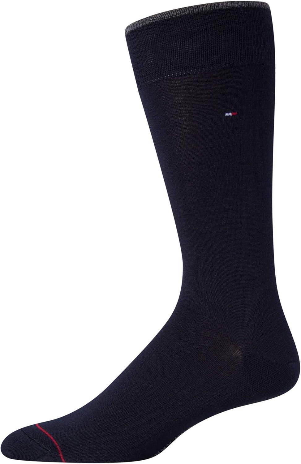 imageTommy Hilfiger Mens Dress Socks 5 Pack Lightweight Everyday Crew Work Socks for Men for Casual amp Formal Wear Size 712Navy